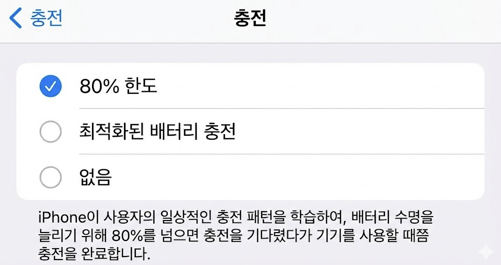 아이폰 배터리 설정창