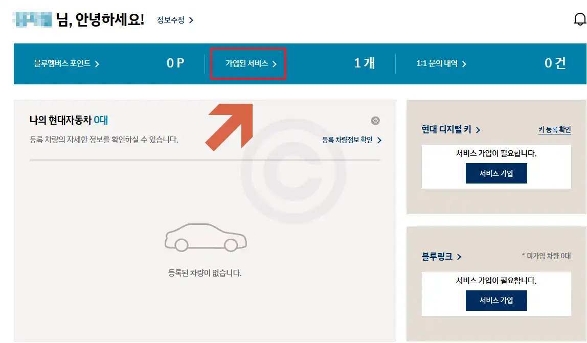 가입된 서비스