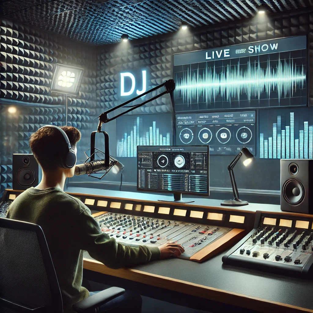 라디오 방송국 내부모습 및 DJ 이미지