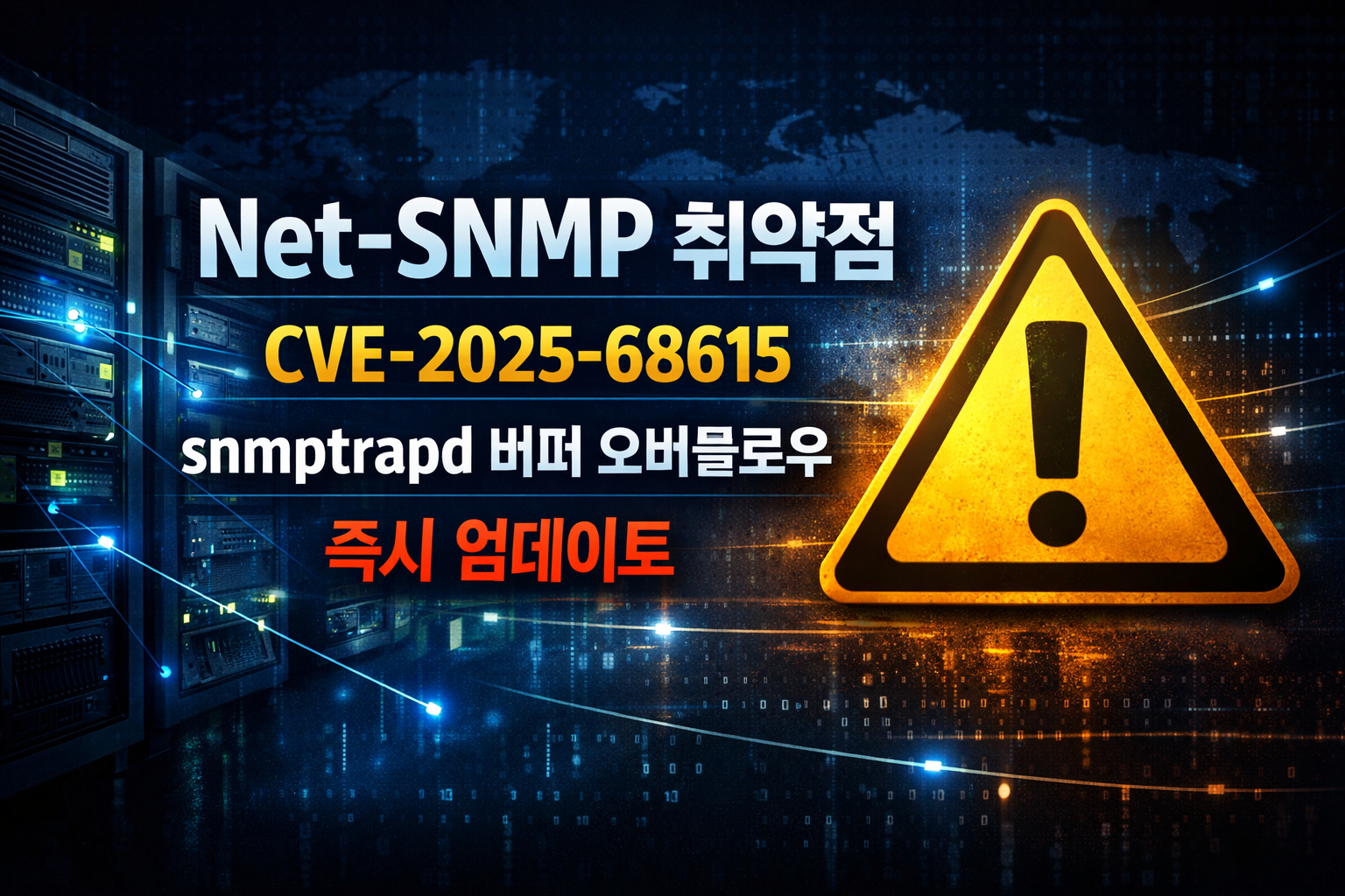 기업&middot;공공기관에서 널리 쓰이는 Net-SNMP의 snmptrapd에서 CVE-2025-68615 취약점이 공개됐습니다. 서비스 장애(DoS)부터 원격 코드 실행(RCE) 가능성까지 거론되는 만큼, 영향 범위와 대응 방법(패치&middot;임시 차단&middot;운영 점검)을 한 번에 정리했습니다.