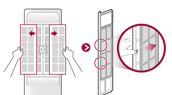 스탠드 에어컨 필터 청소