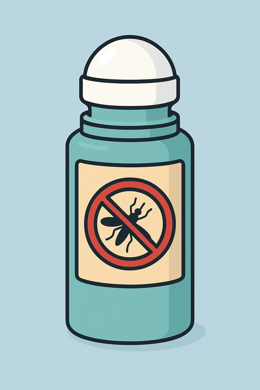 팔에 롤온형 퇴치제 바르는 모습