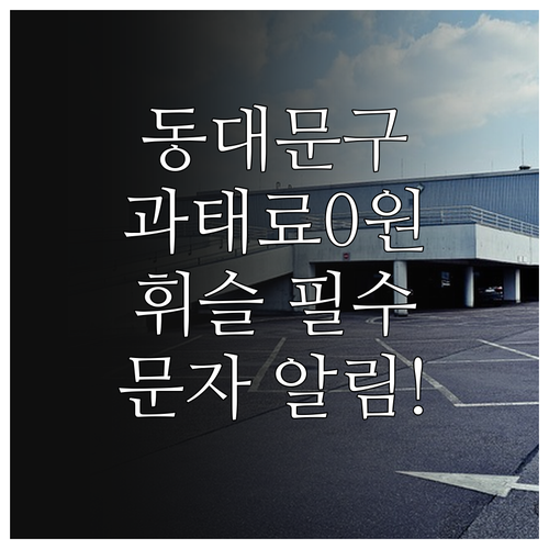 동대문구 주정차 과태료 방지 문자 알..
