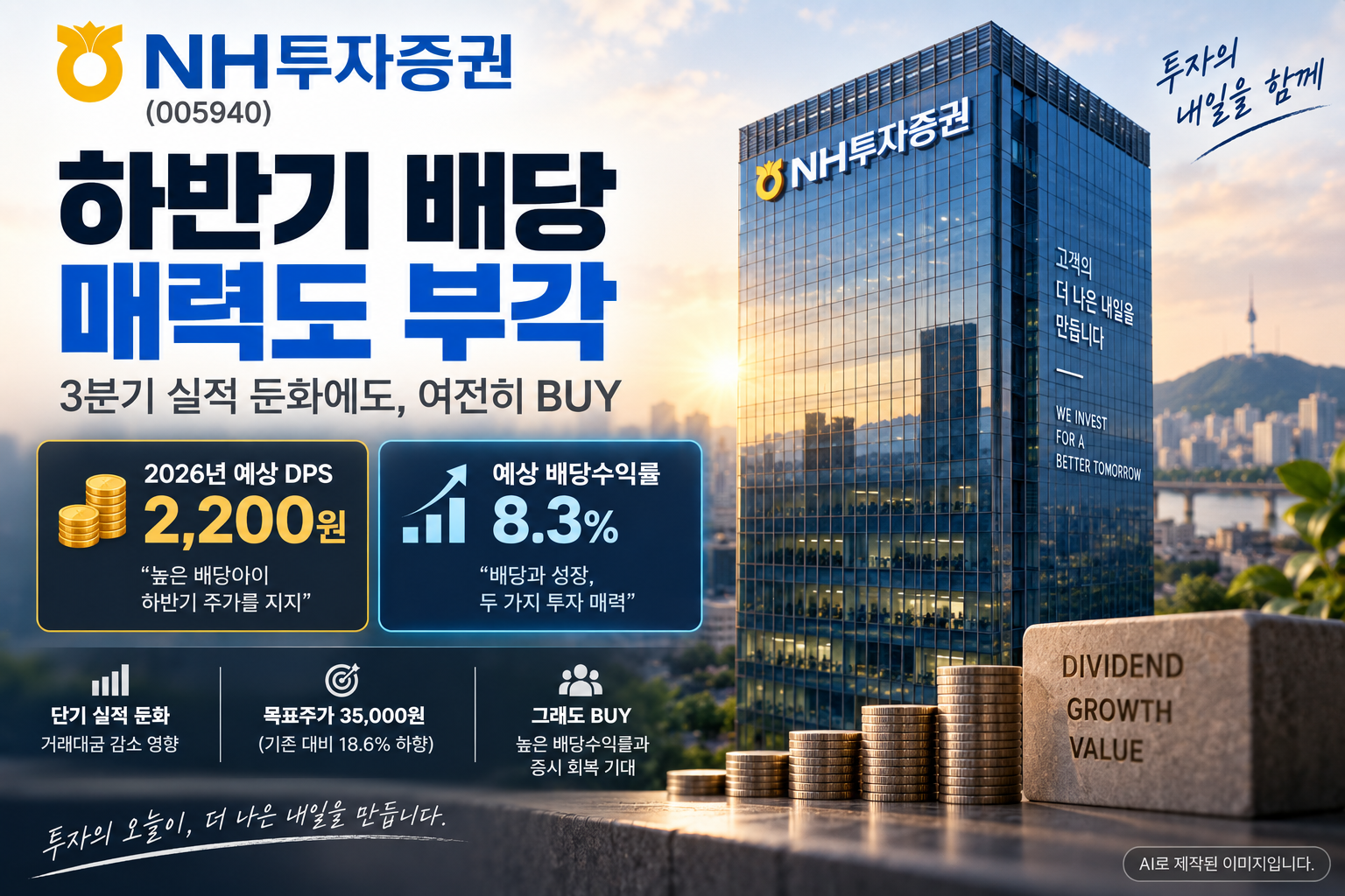 NH투자증권 배당 전망|DPS 2,200원·배당수익률 8.3%, 지금 봐야 할 이유 26.09.10