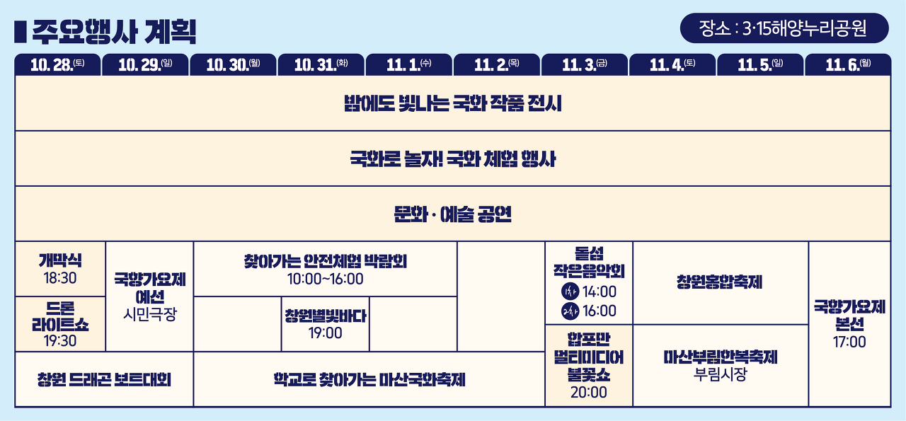 마산 국화축제 일정 및 행사 안내