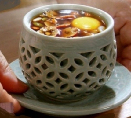 한국의 떡 종류 깻잎떡-쌍화차