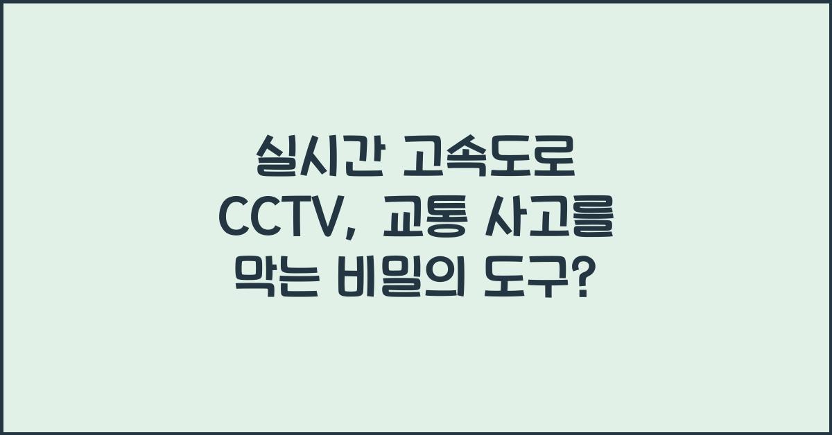 실시간 고속도로 cctv