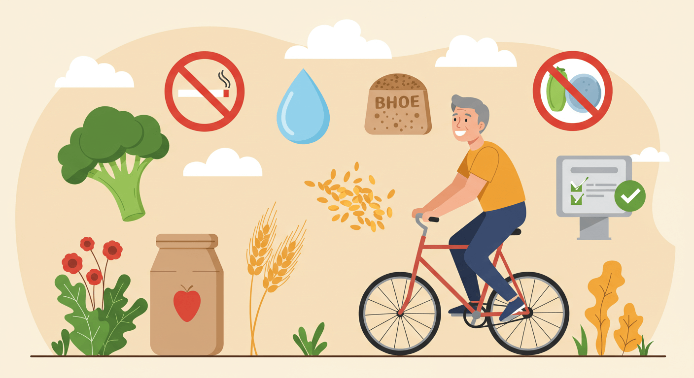 "예방법 - 중년을 위한 실천 가능한 건강관리"에 대한 이미지입니다.