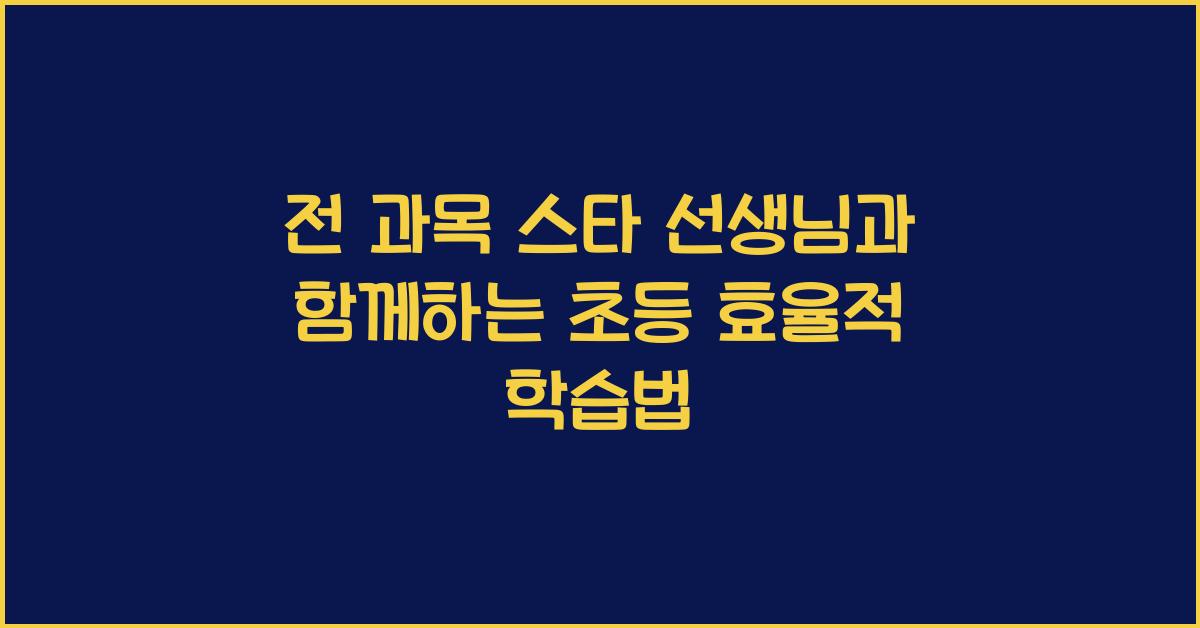 전 과목 스타 선생님