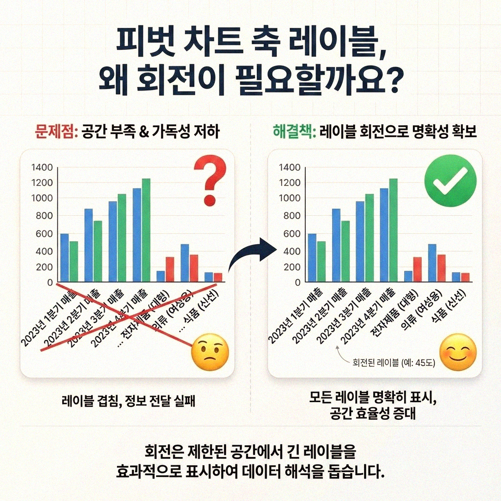 엑셀 피벗 차트 축 레이블 회전 제대로 알려드릴게요