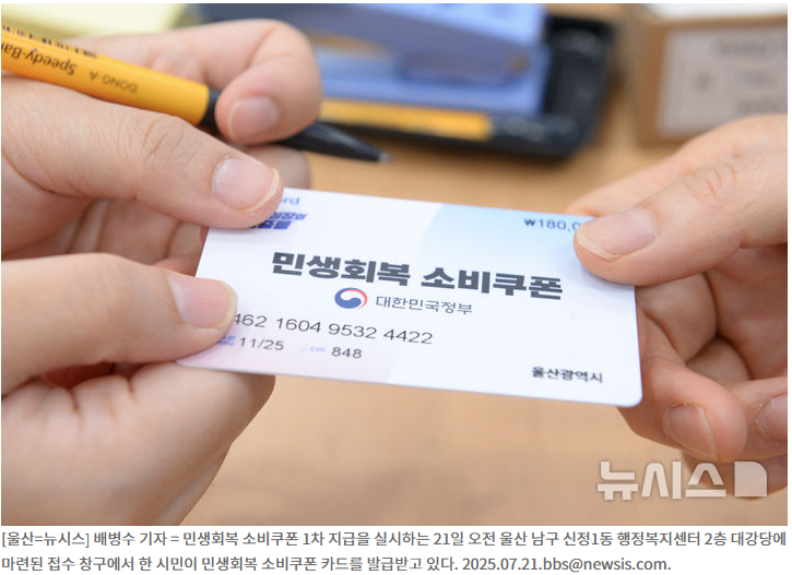 민생회복 소비쿠폰 뉴시스