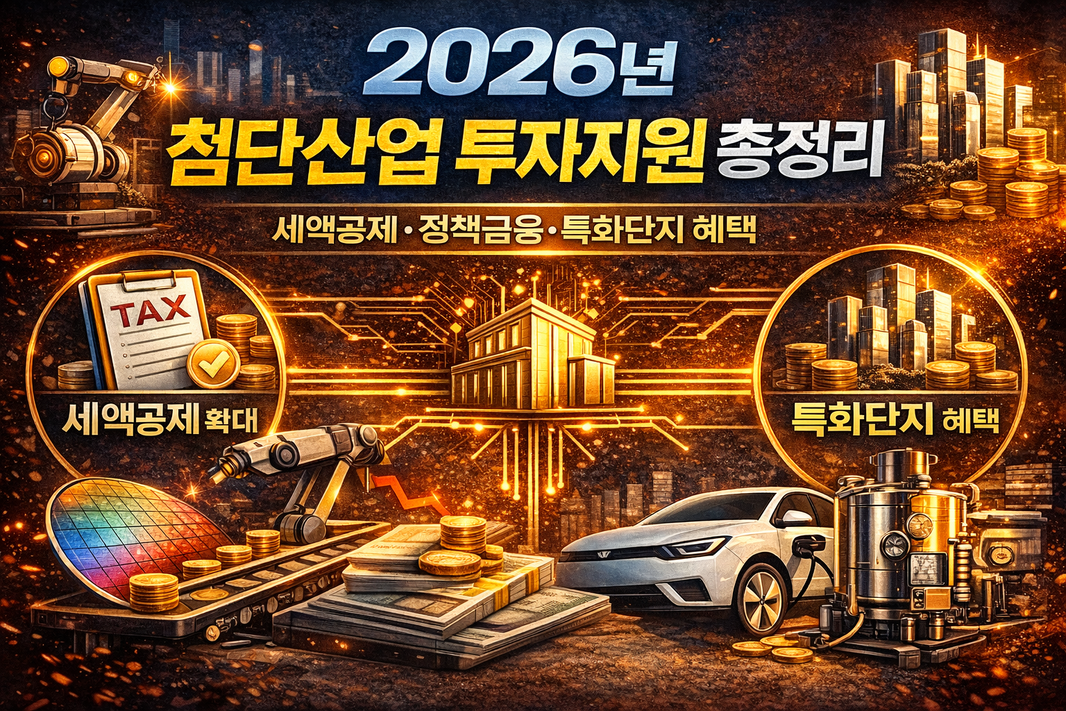 2026년 첨단산업 투자 지원 총정리｜세액공제 최대 35%&middot;정책금융&middot;특화단지 혜택
