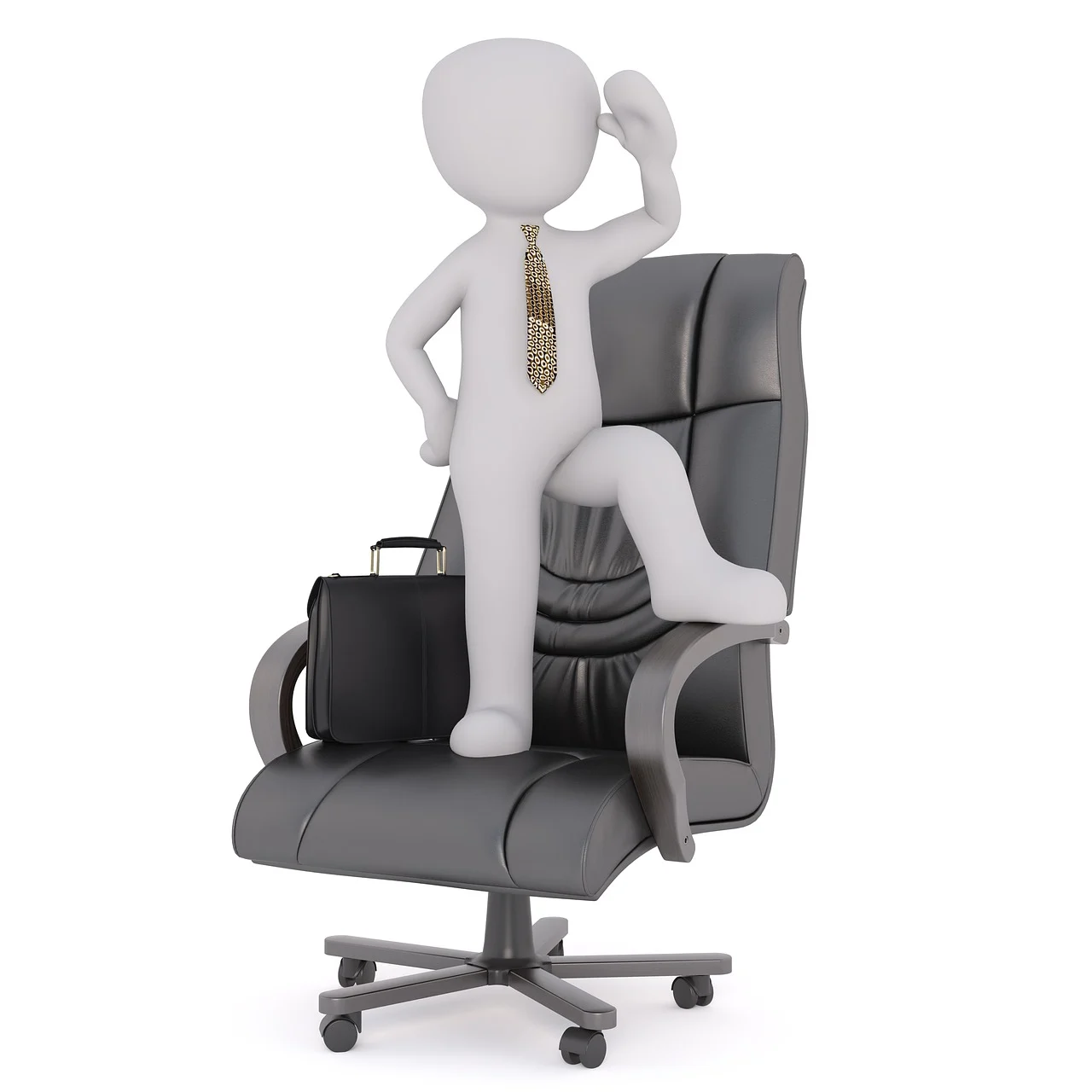 의자에 서있는 사람 일러스트