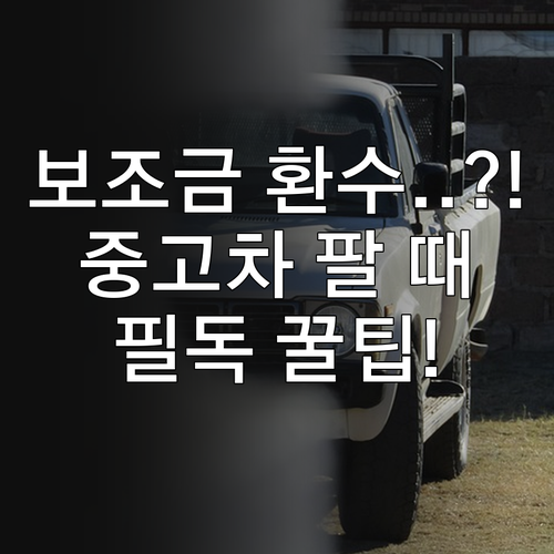 전기차 보조금 중고차 판매 시 환수 ..