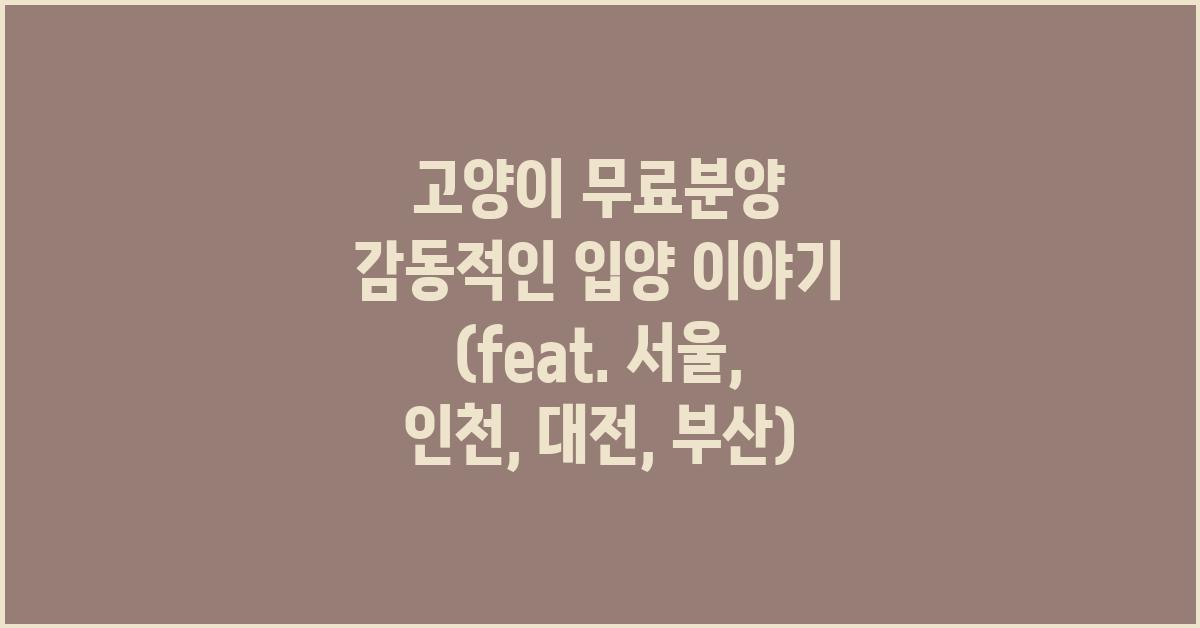 고양이 무료분양