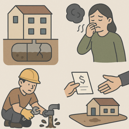 공용정화조 하자 발생 상가