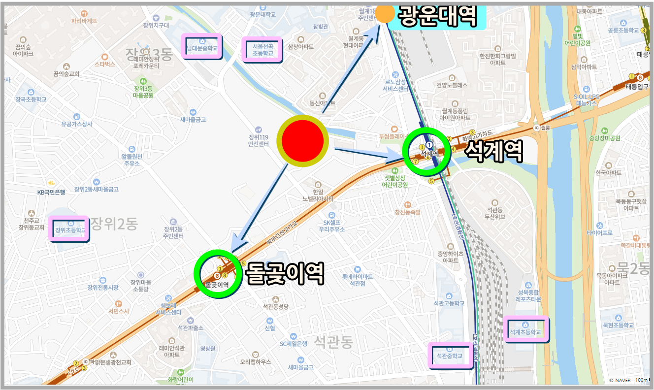 6구역-교통-학군-입지환경-지도
