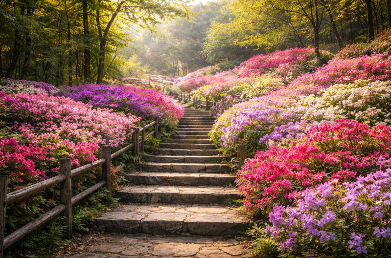 철쭉이 만개한 이미지