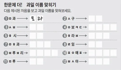 과일 이름 초성 퀴즈 모든 과일이름 총정리 자료집_4