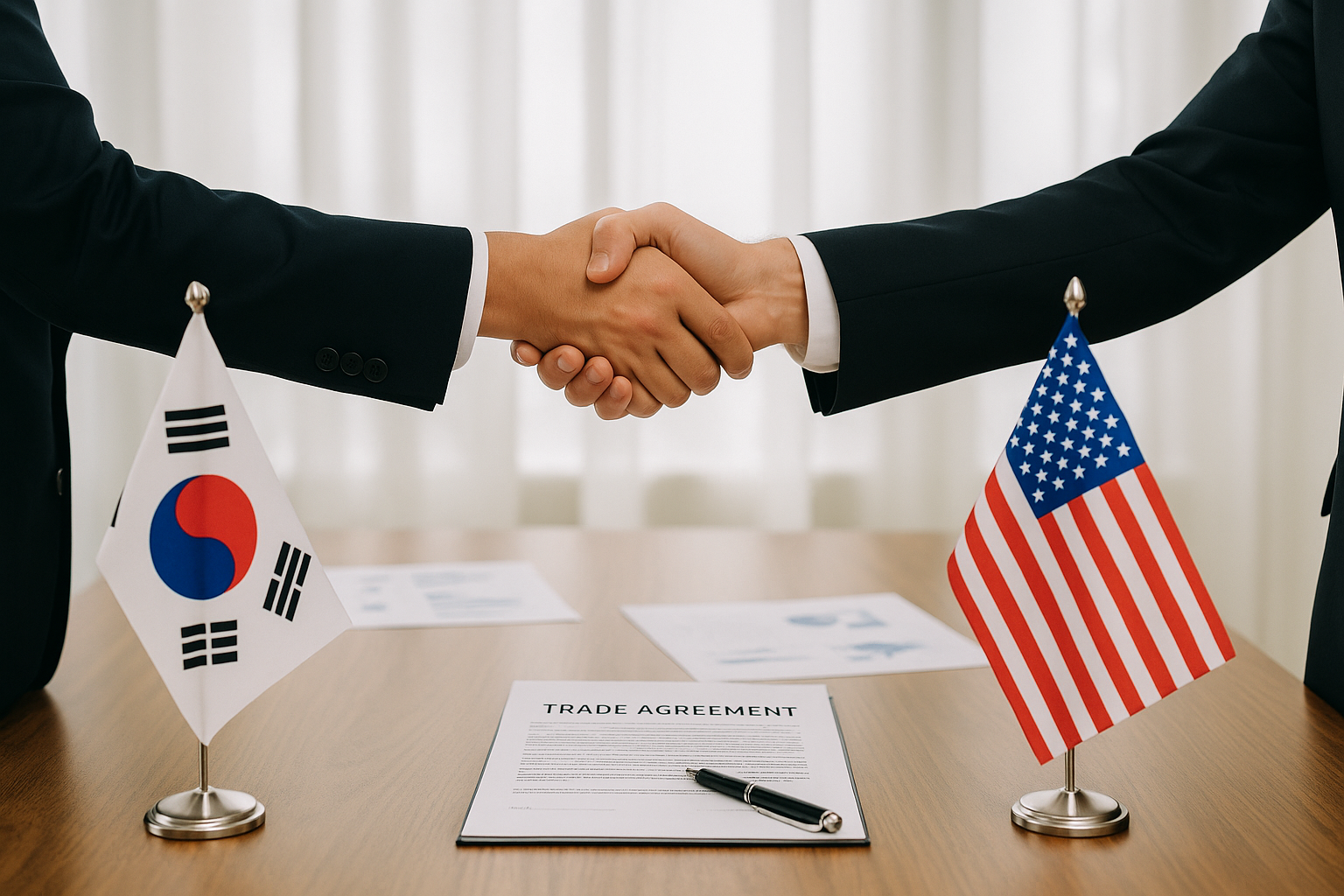 한국과 미국의 관세 협상 이미지