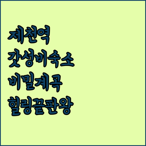 제천역 근처 가성비 좋은 호텔과 계곡..