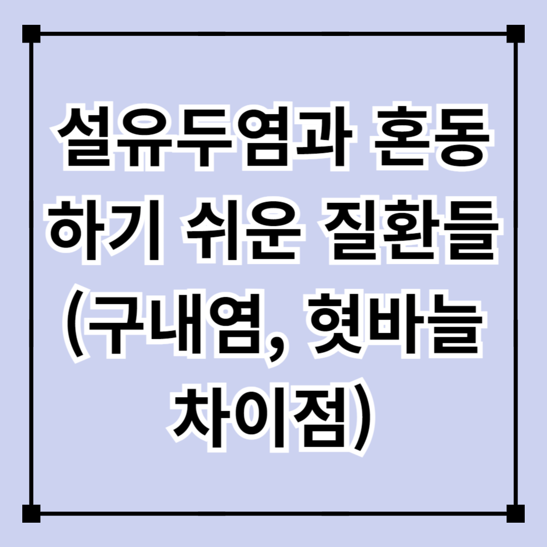 설유두염과 혼동하기 쉬운 질환들 (구내염, 혓바늘 차이점)