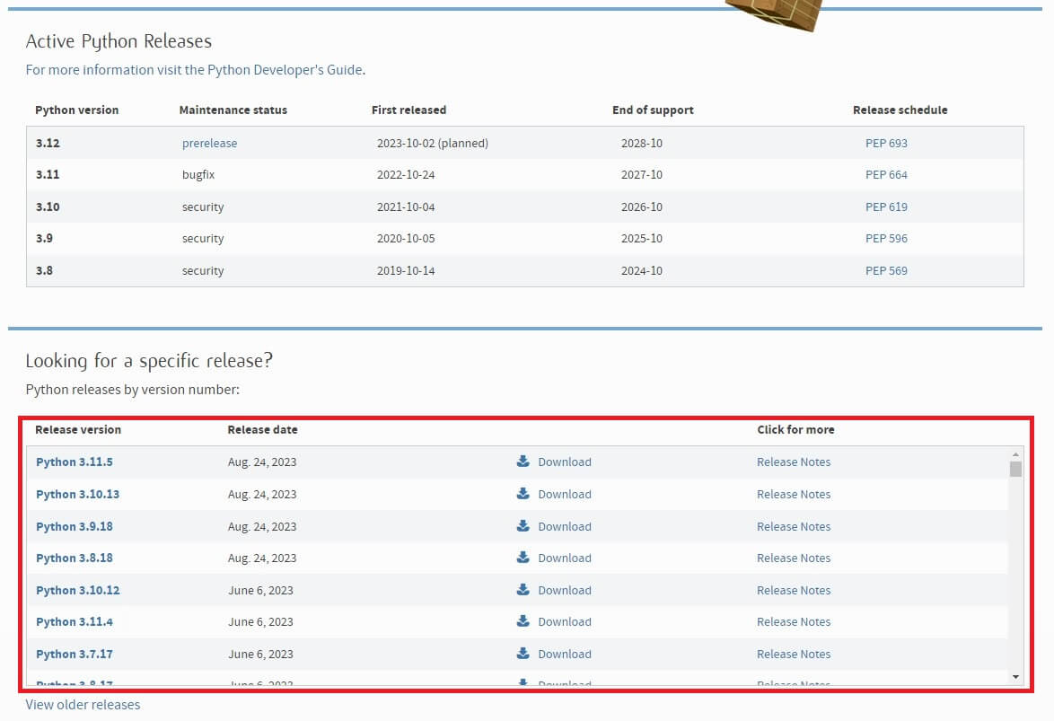 파이썬 이전 버전 무료 다운로드