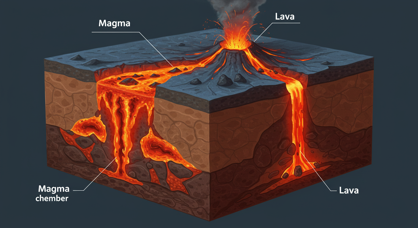 마그마와 용암의 차이, 딱 1분 만에 완벽하게 이해하기