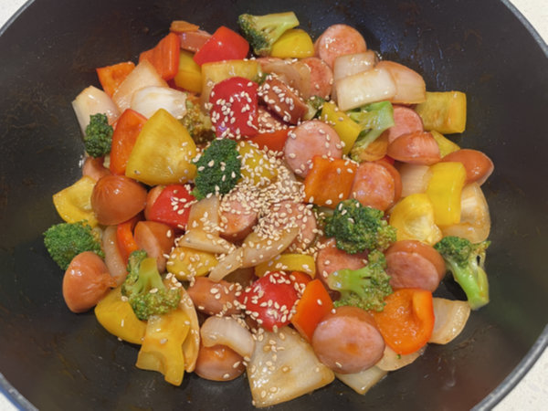 소세지 야채볶음 완성샷