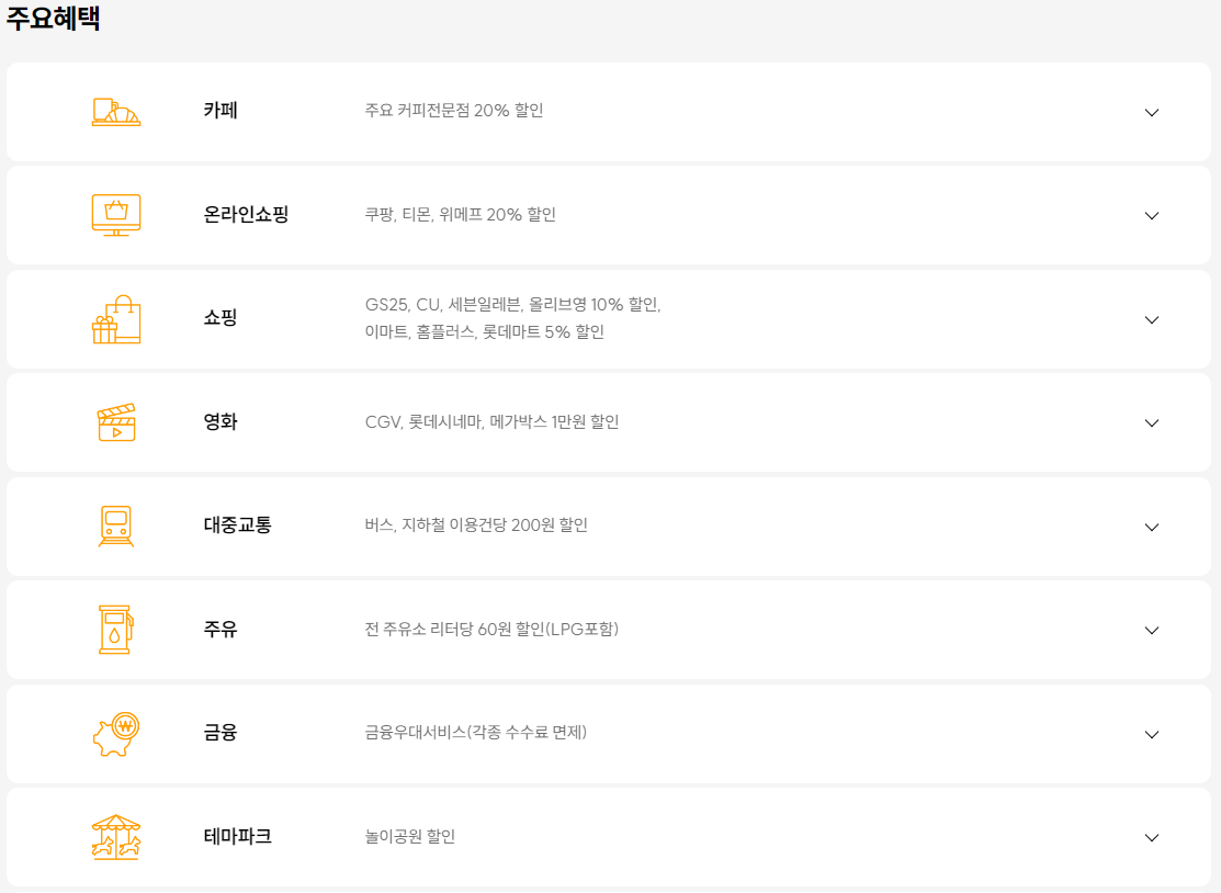 IBK 무민카드 주요 혜택