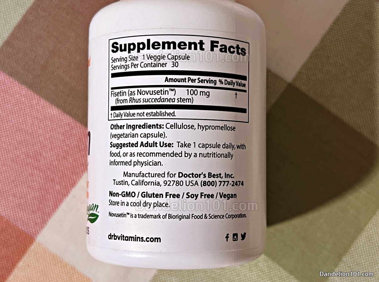 닥터스 베스트 노부세틴 함유 피세틴 성분 정보 및 권장 섭취량