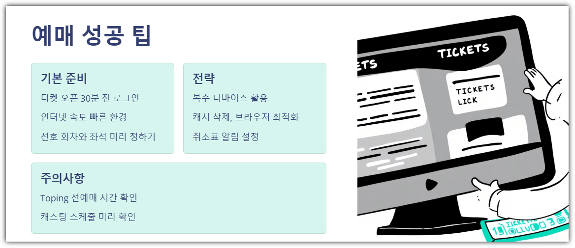 예매 성공을 위한 팁