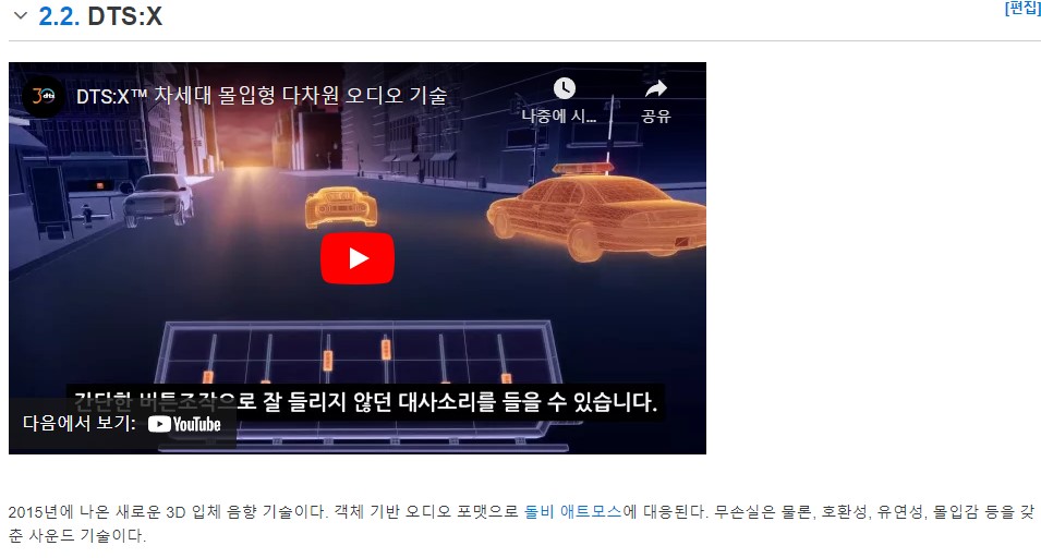 DTS:X 기술