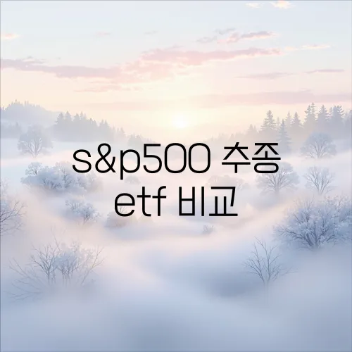 s&p500 추종 etf 비교