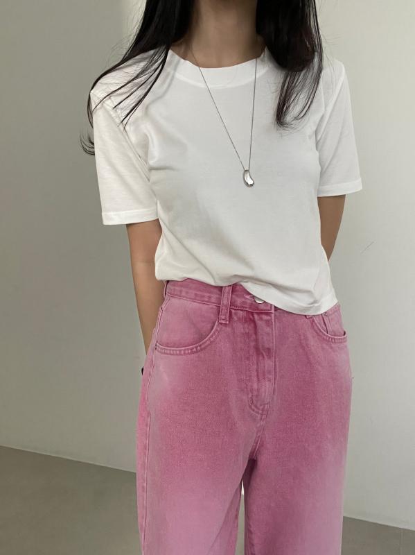 더보느 1 1 젠느 쫀득 크롭 반팔 티셔츠