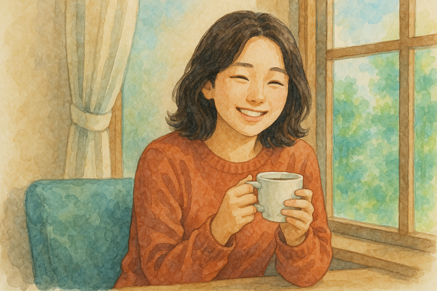 창가의 따뜻한 순간