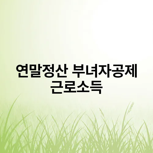 연말정산 부녀자공제 근로소득