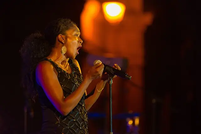 열심히 노래를 부르고 있는 가수