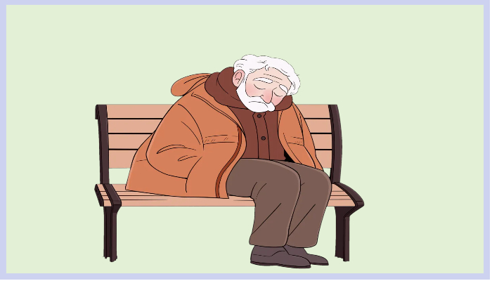 혼자 외롭게 있는 할아버지