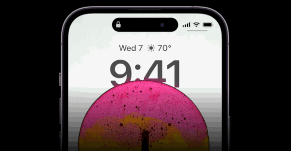 아이폰 14 다이내믹 아일랜드 모습