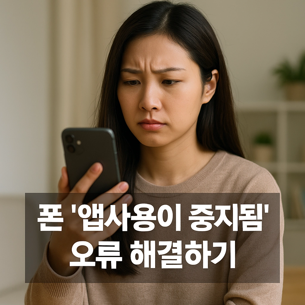 폰 앱사용이 중지됨 오류 해결하기