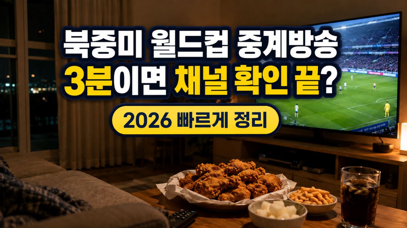 북중미 월드컵 중계방송 3분 만에 채널 확인하는 방법 2026
