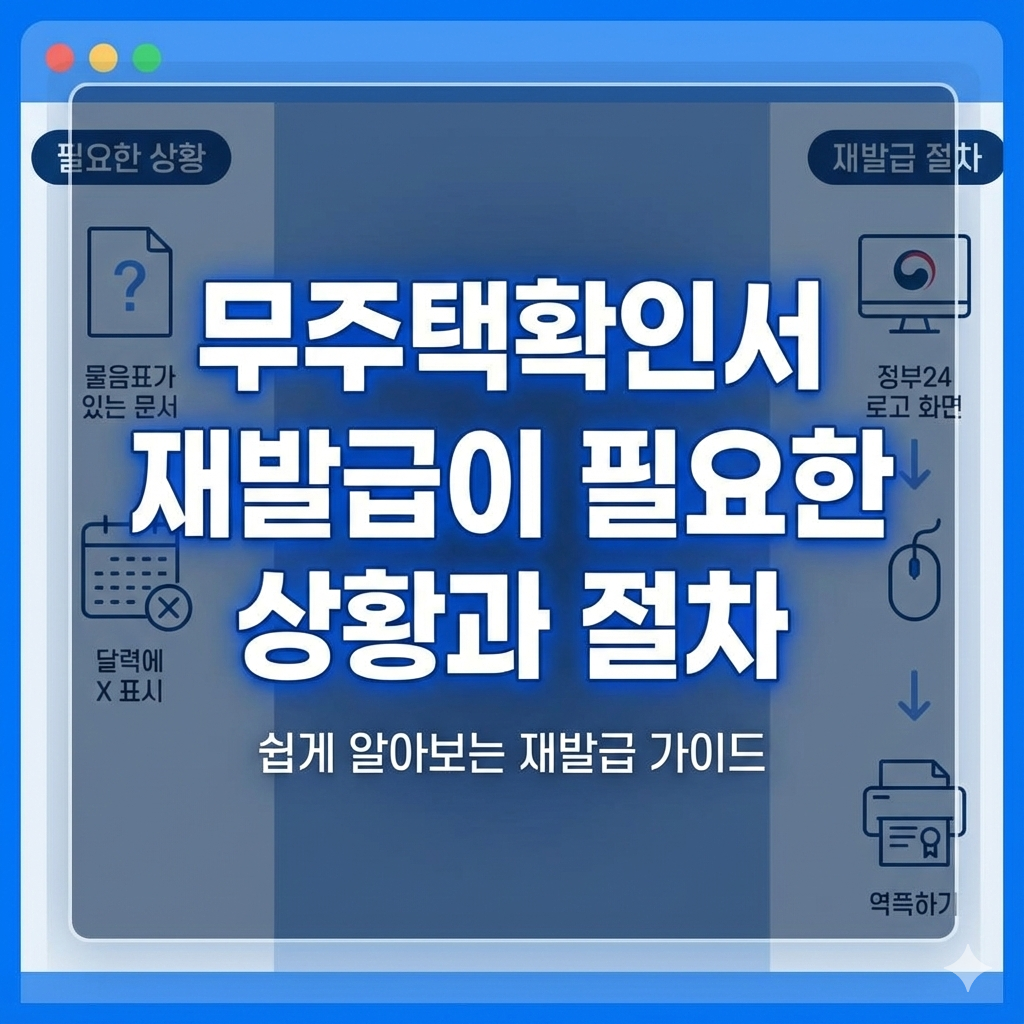 무주택확인서 재발급이 필요한 상황과 절차