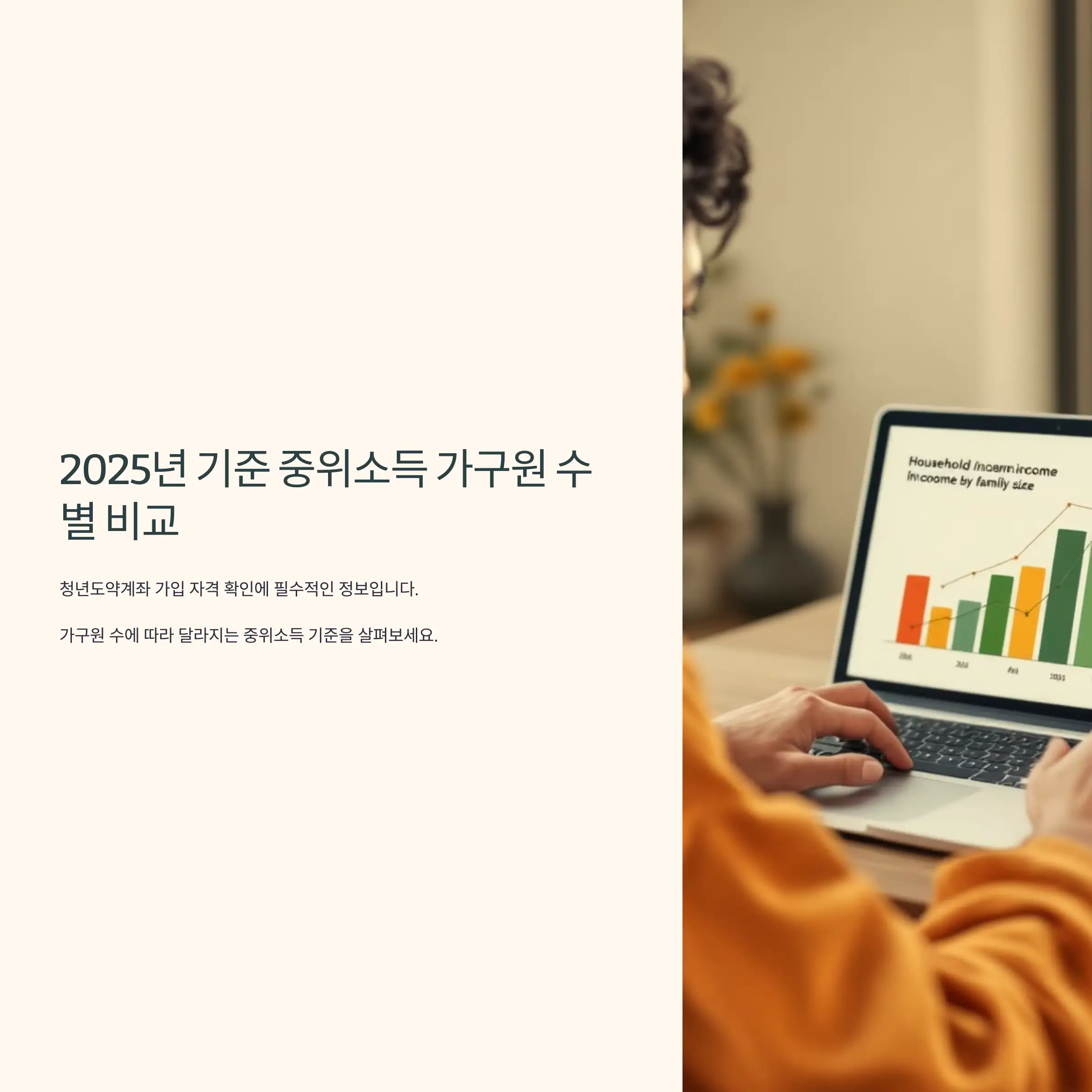 2025년 기준 중위소득 가구원 수별 비교 1인 가구