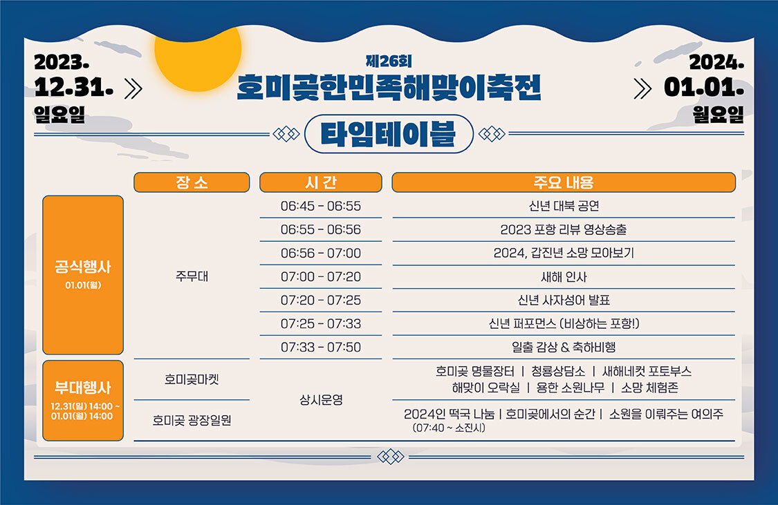 호미곶한민족해맞이축전 일정