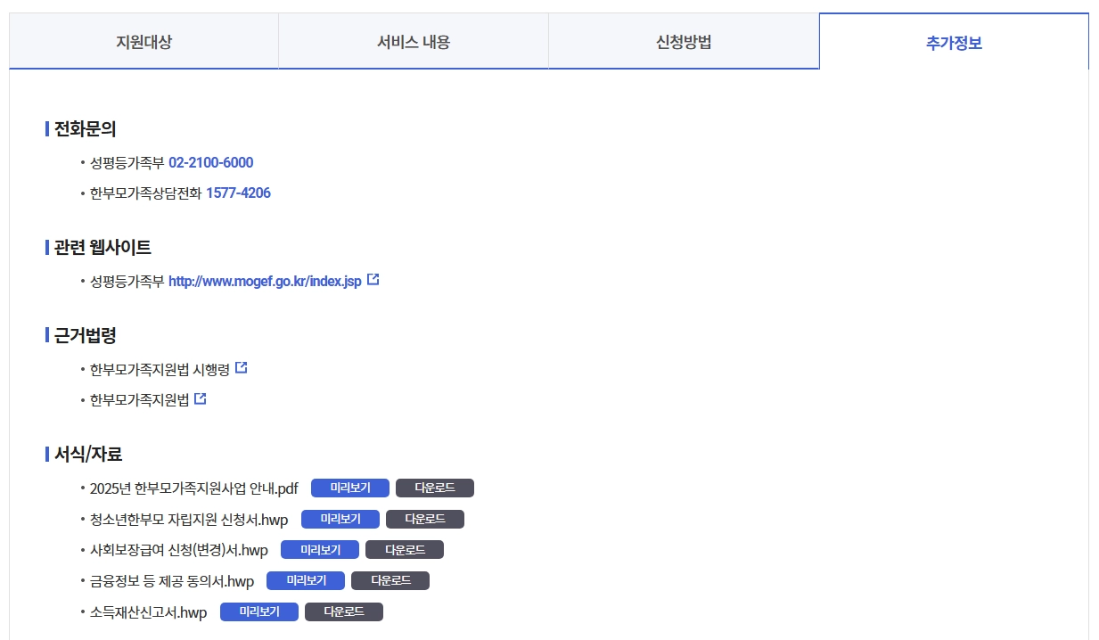 한부모가족 아동양육비 지원조건 확인