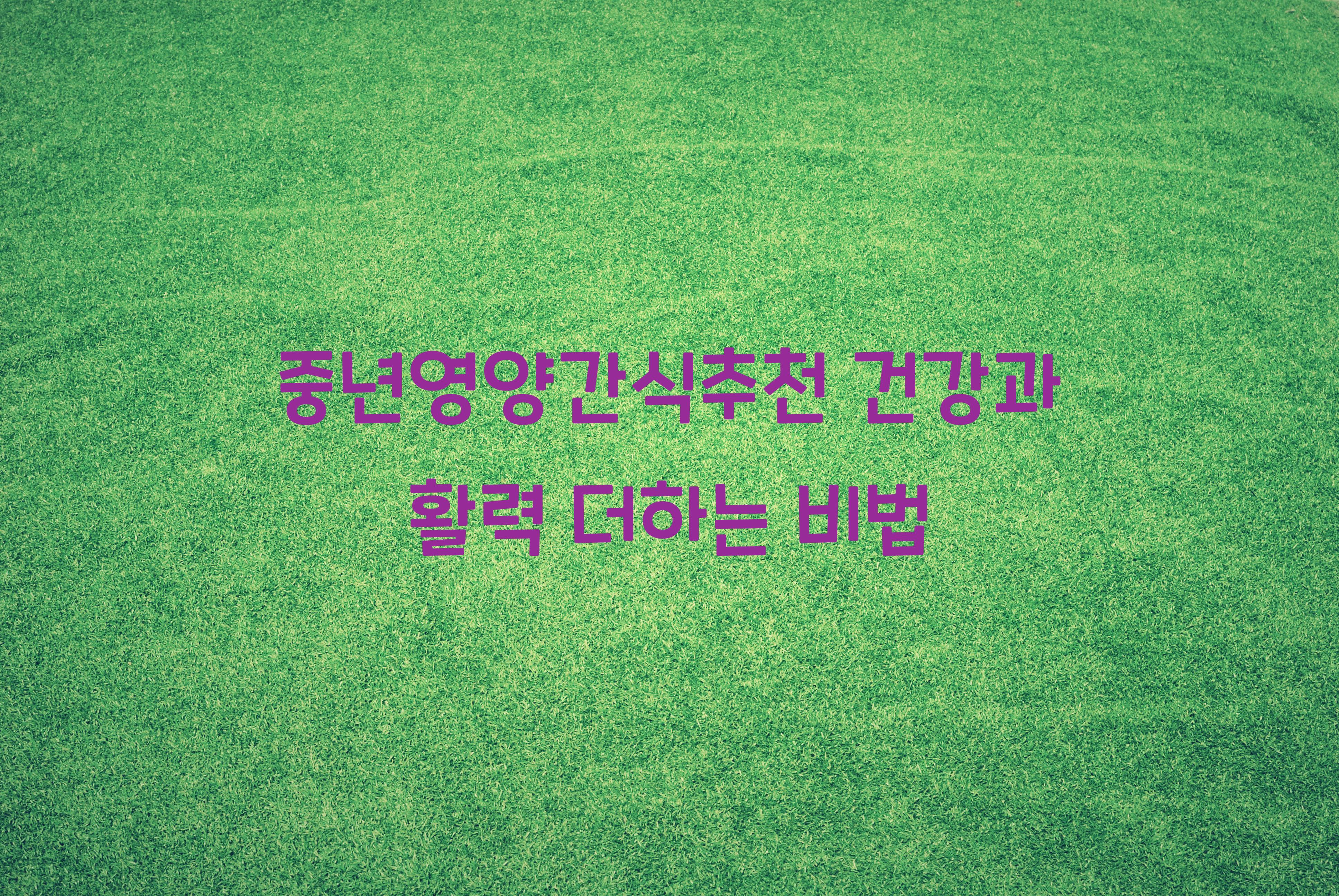 중년영양간식추천