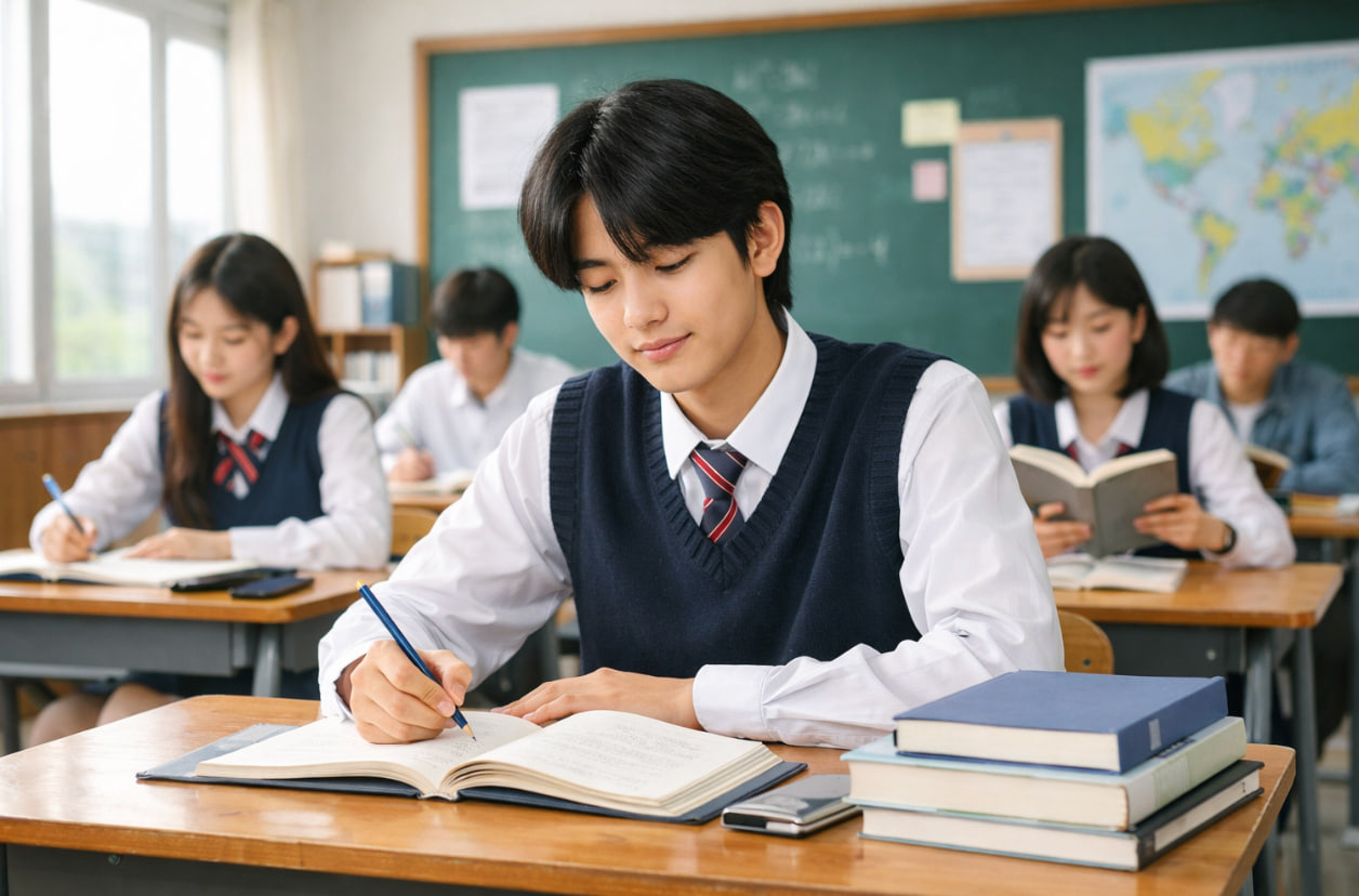고등학생이 공부하는 모습