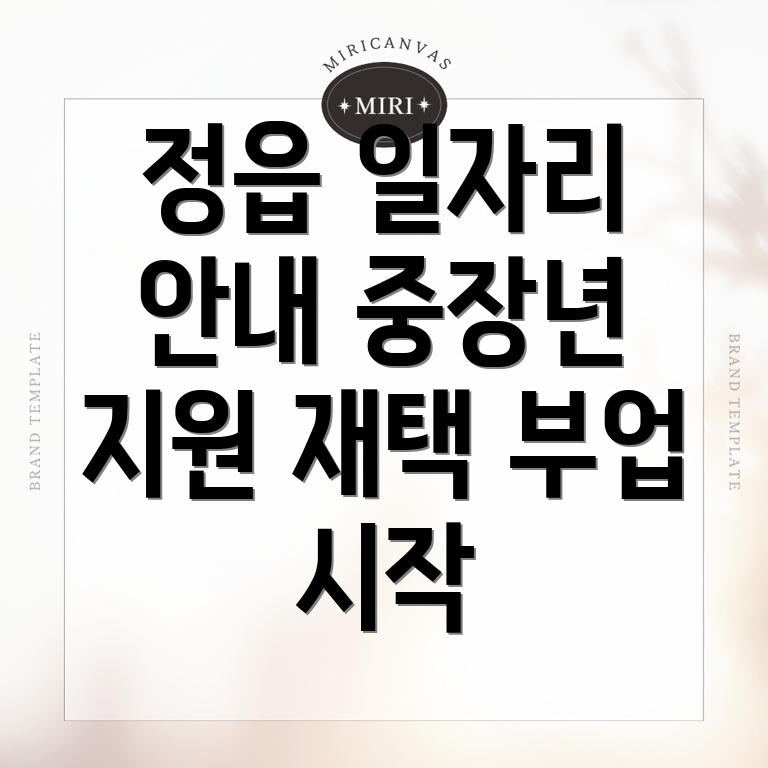 정읍시 중장년 노인 일자리