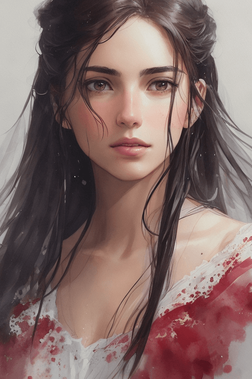 Playground AI로 생성한 그림(3) - 무심한 표정의 미녀